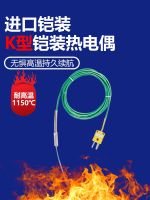 High efficiency Original Thermocouple 1000 degree high temperature resistant k-type armored furnace temperature detection probe bendable compensation wire 0.5mm3mm