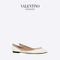 Womens Rivet Leather Valentinoˉ Pumps Pointed Toe Patent Leather Low-Cut Closed Toe Lazy Flats Womens