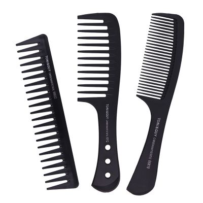【CC】 Handle Grip Large Detangling Curly Hair Comb Back Styling Beard Men Hairdressing Wide Teeth Set