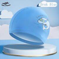 ：&amp;gt;?": High Quality Childrens Swimming Cap PU Coated Waterproof Cartoon Dolphin Protective Ears Trainning Swimming Cap Swimming Wear