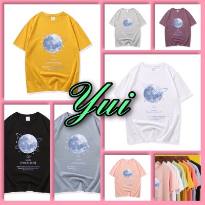 💙YUI💙สินค้าม่ใหม่จ้าเสื้อยืด คอกลม แขนสั้น ผ้านิ่ม ลายรูปโลก แฟชั่น สไตล์เกาหลี 🌎 #9603