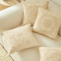 Cotton and Linen Crochet Cushion Cover Handmade Crochet Woven Pillow Case 45*45 Decorative Pillows for Sofa