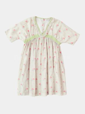 CBC 2023 Girls Asparaguas Dress Rose Bouquet Kids Summer Wear Cotton