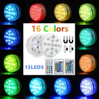 ❁✿ 13 LEDs Underwater Light RGB IP68 Waterproof Swimming Pool accessories RF Remote Control Submersible Lights For Pond Vase 2023