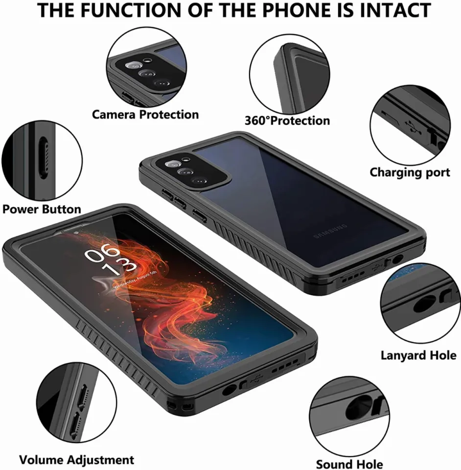 ANTSHARE for Samsung Galaxy S20 FE 5G Case Waterproof, Built in Screen  Protector 360° Full Body Heavy Duty Protective Shockproof IP68 Underwater Case  for Samsung Galaxy S20 FE 5G 6.5inch Black/clear