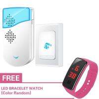 wireless doorbell  กริ่งประตู มี 36 เสียงให้เลือก ง่ายต่อการติดตั้ง พร้อมนาฬิกา LED ฟรี