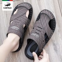 Cartelo crocodile mens sandals beach shoes summer 2023 new dual-use slippers mens Baotou hole shoes driving shoes