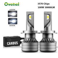 OVEHEL 2ชิ้น100วัตต์30000LM รถยนต์ Led ไฟหน้า H1 H4 H7 LED C An BUS ราศีพฤษภ H11 9005 HB3 9006 HB4ไฟสูงอัตโนมัติหลอดไฟอัตโนมัติเทอร์โบ