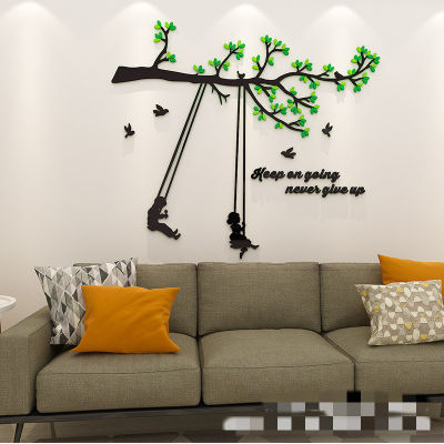 Cartoon Tree Acrylic 3D Wall Stickers Kindergarten Wall Decoration Living Room Sofa Photo Wall Layout DIY Sticker