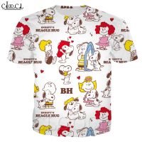 CLOOCL แฟชั่นการ์ตูนถั่วลิสง Snoopy ผู้ชายเสื้อยืด3D พิมพ์2021ร้อนขายสไตล์ฮาราจูกุท็อปส์