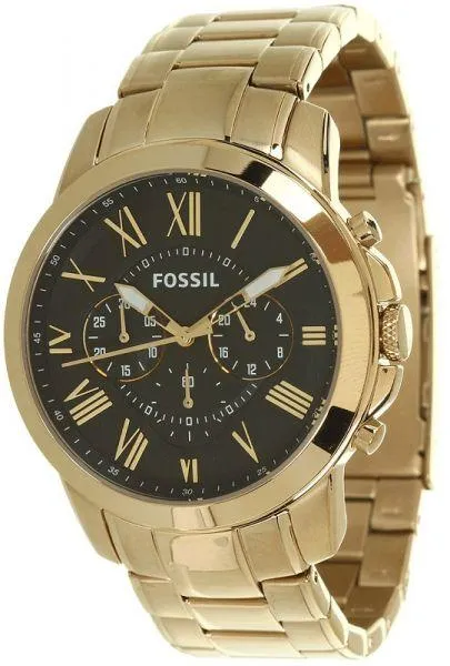 Fossil Grant Chronograph Gold Tone Stainless Steel Men's Watch (FS4815 ...