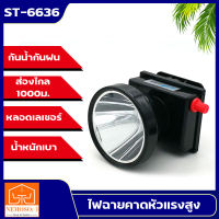 NEMOSO ไฟฉายคาดหัว ST ลุยฝนได้ ส่องไกล 1000 เมตร หลอดเลเซอร์ 1800W แสงขาว/แสงเหลือง ST-6636 (สินค้าใหม่)