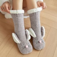 ❆✈▩  Winter Socks Women Room Home Sleep Christmas stockings Snow Slippers Carpet Socks chaussette cute cat thick Animal cartoon