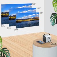 ส่งฟรี [ขายแบบกวาดล้าง]Mini Projector HD1080P โปรเจคเตอร์แบบพกพาบ้าน โปรเจคเตอร์ 4Kลำโพงในตัว เหลือเพียง5เครื่องเท่านั้น Home