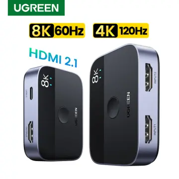 Adaptador Splitter Switch 2en1 UGREEN HDMI 2.1 8K 4K 120Hz Dolby AC 