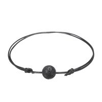 【cw】 Mens Womens Black Lava Bead Bracelet Fashion Wax Rope Adjustable Hand Chain Essential Oil Diffuser Rope Bracelet Jewelry ！