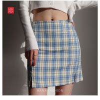 COD ✔﹉﹊ vffe899 [READY STOCK] Hana Fashion – High Waist A-line Skirt Plaid Short Casual Skirt for Women – HF0009 – 高腰开叉A字包臀裙 安全裤防走光