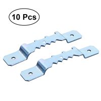 【cw】 10PCS Double Hole Hanging Picture Painting Mirror Frame Saw Tooth Hook Hanger with Screws Metal Frame Hook Hanger Accessories ！