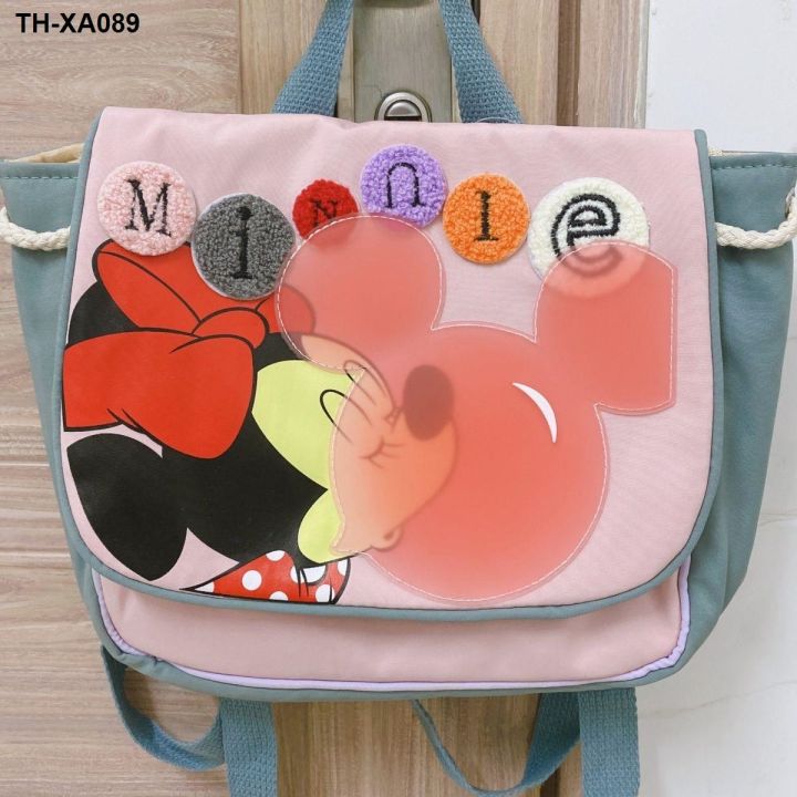 minnie-girls-backpack-ultralight-canvas-color-matching-student-backpack-outing-โรงเรียนอนุบาล-girls-schoolbag-น่ารักและน่าสนใจ