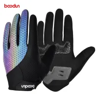 Boodun Night Cycling Long Gloves Luminous Dazzling MTB Road Bike Full Finger Gloves Motorcycling Outdoor Sports Long Mittens