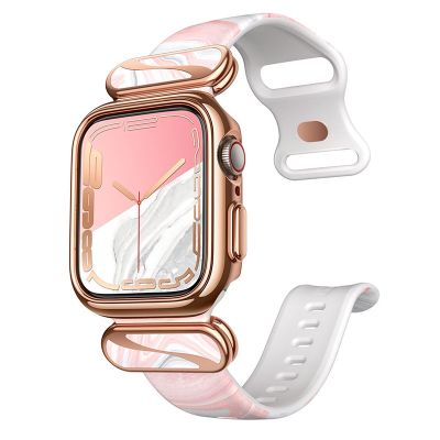 ✲ Etui na zegarek Apple 7/6/SE/5/4 (45/44mm) I-BLASON Cosmo Luxe serii stylowy futerał ochronny z regulowany miękki pasek do zegarków