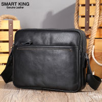 สมาร์ท King ผู้ชายหนังวัวกระเป๋าสะพาย7.9นิ้ว IPAD กระเป๋า Casual Casual Crossbody ขนาดใหญ่ความจุเสื้อสายเดี่ยวแบบครึ่งตัวกระเป๋า