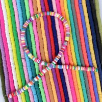 330pcs/Strip Flat Round Polymer Clay Beads Chip Disk Loose Spacer Heishi Beads for Handmade DIY Jewelry Making Bracelets 4/6mm DIY accessories and oth