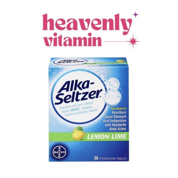 (ORIGINAL USA) Alka Seltzer Lemon Lime Antacid Effervescent Tablets ...