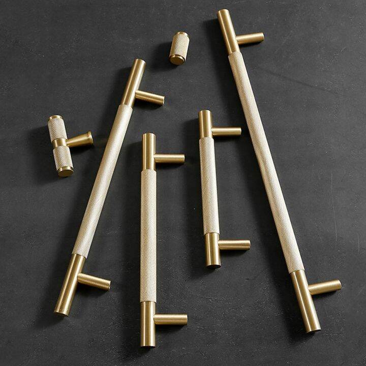 ♕♀ MFYS Solid Brass Furniture Knobs and Handles Long Gold Cabinet ...
