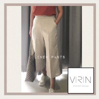 VIRIN clothing เสื้อผ้าแฟชั่น กางเกงลินิน 5 ส่วน รุ่น Linen Pants ไซส์ XS , S , M , L  สีพื้น/ผ้าลาย ผ้าลินิน แท้ 100% งานไทย เก็บเงินปลายทาง