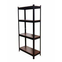 Shelving unit with 4 shelves, 70x30x150 cm. - Wood, steel