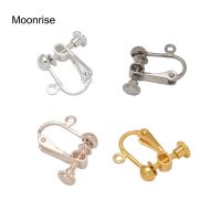 Screw Non-Pierced Earring Clips Hook Adjustable Brass Earring Component For Jewelry Making Silver Plated (5pairs)