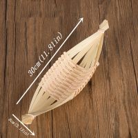 Handmade Weaving Bamboo Wicker Plates Irregular Individuality Dish For Snack Fruit Food Nut Small Tray Basket Decoration Rattan