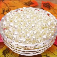 [COD] 3-12mm imitation pearl diy bag handmade with holes white beads loose decorative