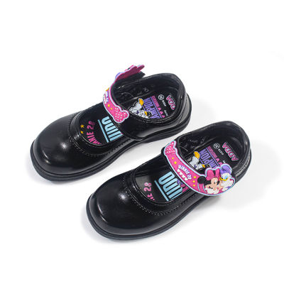 ADDA รุ่น 41C13 รองเท้านักเรียนเด็กผู้หญิง รองเท้านักเรียนลายมิกกี้เมาส์ รองเท้าหนังดำแบแปะเทป รองเท้านักเรียนรุ่นใหม่ราคาถูก