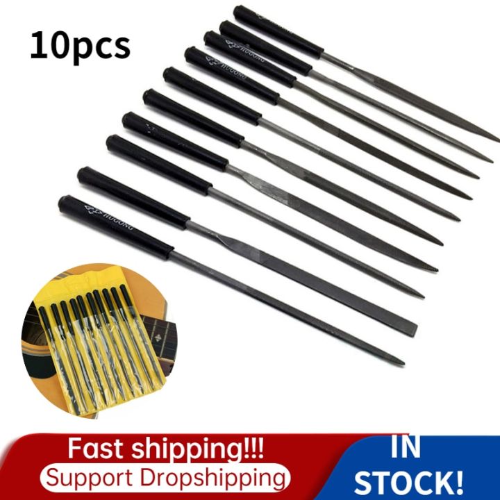 10pcs-guitar-file-fret-nut-saddle-slot-grinding-file-set-professional-guitar-luthier-repairing-tool-for-stringed-instrument