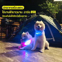 ปลอกคอเรืองแสง S M L ปลอกคอสัตว์เลี้ยง Pet collar โหมดกระพริบได้ ปลอกคอนิรภัย มีไฟ LED เรืองแสง ชาร์จ USB ปลอกคอไฟกระพริบ ฟรีสายชาร์จ USB