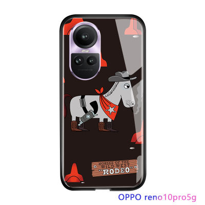 Serpens เคส OPPO Reno10 Pro 5G ลายการ์ตูนสำหรับเด็กผู้หญิงเคสลายสัตว์ญี่ปุ่นน่ารักเคสแนวคิดศิลปะมันวาวฝาหลังกระจกเทมเปอร์กันกระแทก