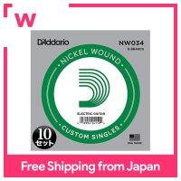 DAddario นิกเกิล034สำหรับกีตาร์ไฟฟ้ากุหลาบ NW034ชุด10