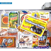 37pcs Retro Spoof Art Snack Drink Food Outer Packing Phone Laptop Skateboard Guitar Car Stickers for Luggage Fridge Bike Sticker