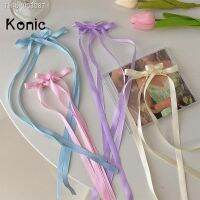 ● Konic Elegant Velvet Bowknot Hairpin for Women Long Ribbon Oversized Barrettes Kpop Headband Female Trend Retro Hair Accessories