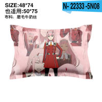 Darling in the FRANXX ชุดเครื่องนอน ผ้าปูที่นอน ปลอกหมอน ลายราชินีคู่ 02 ZERO TWO สะดวกสบาย สําหรับห้องนอน