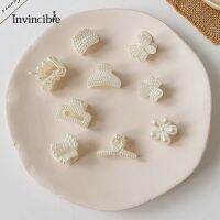 Fashion Simple Acrylic Imitation Pearl Small Barrette/ Mini Square Geometry Crab Claw Clip/ Kids Back Head Hairpin