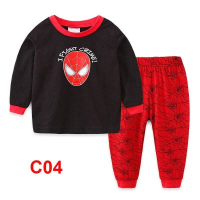 100 Cotton Kids Baby Boy Pyjamas Long Sleeve Sleepwear Spider Man