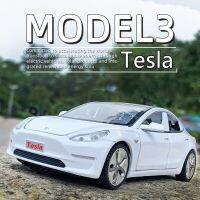 1:32 Tesla โมเดล S โมเดล3รถโลหะผสมแบบจำลองการหล่อโลหะรถของเล่นยานพาหนะของเล่นเสียงเบาของขวัญสำหรับเด็ก