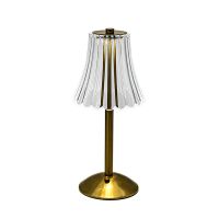 1Set LED Crystal Decorative Table Lamp 800MAh Rechargeable Atmosphere Night Light 3-Levels Brightness Metal+Acrylic For Restaurant Cafe