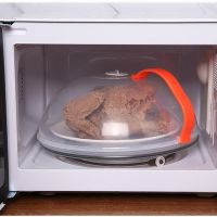 【hot】 Microwave Fresh-Keeping Cover Food High-Temperature Resistance Anti-Sputtering Heating Dedicated Lid with Handle