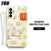 YBD เคสโทรศัพท์ออกแบบของแมคโดนัลด์ YBD สำหรับ Samsung Galaxy A14 A13 A24 A25 A04S 4G 5G 6D A34 A54 5G A74 M23 M52 M14 5G M54ป้องกันเลนส์ M34หรูหราชุบซิลิโคนนิ่ม