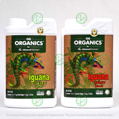 [ready stock]ขวดที่ปิดสนิท Iguana Juice 1L Grow Bloom OG Organics Advanced Nutrientsมีบริการเก็บเงินปลายทาง
