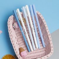 6pcs/Set Cute Pen Set Vintage 0.5mm Black Signature Pen Student Writing Ink Pen Ballpoint Pen School Office Stationery Pens